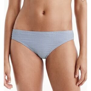 J. Crew Blue and White Hipster Bikini Bottom in Seersucker Size XXL